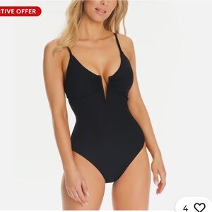 BAR III Ribbed Lace-Back Swimsuit